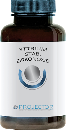 Symbolbild einer Produktflasche für Yttrium stab. Zirkonoxid von PROJECTOR